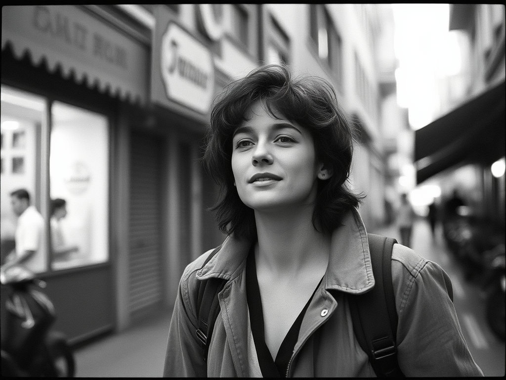 black and white photo of solo travel