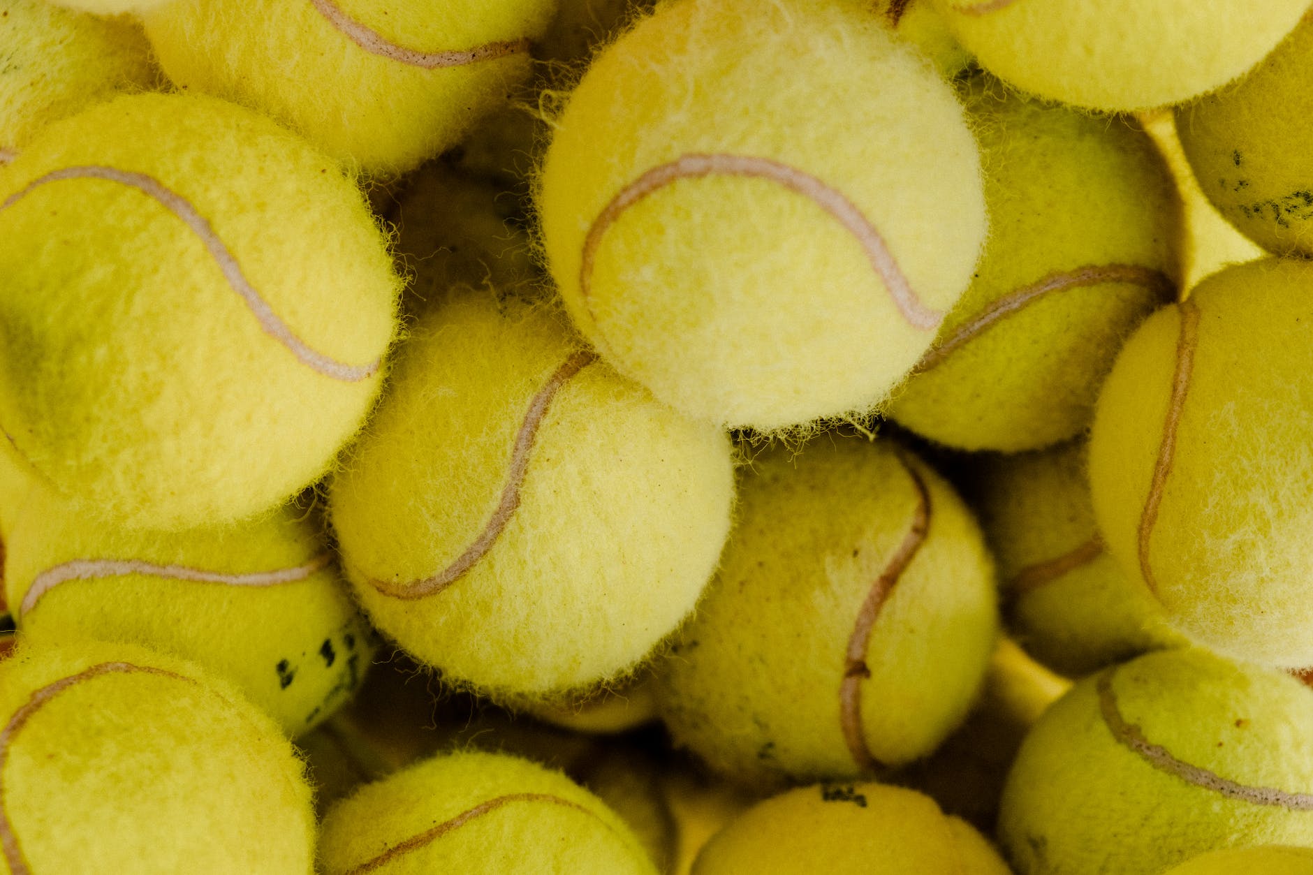 a close up shot of tennis balls