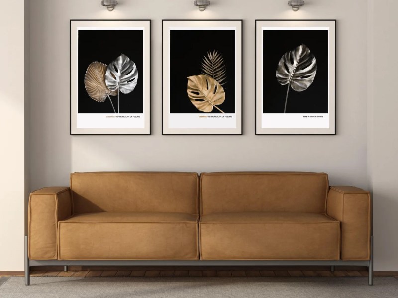 Minimalist double bloom monochrome poster for modern home décor