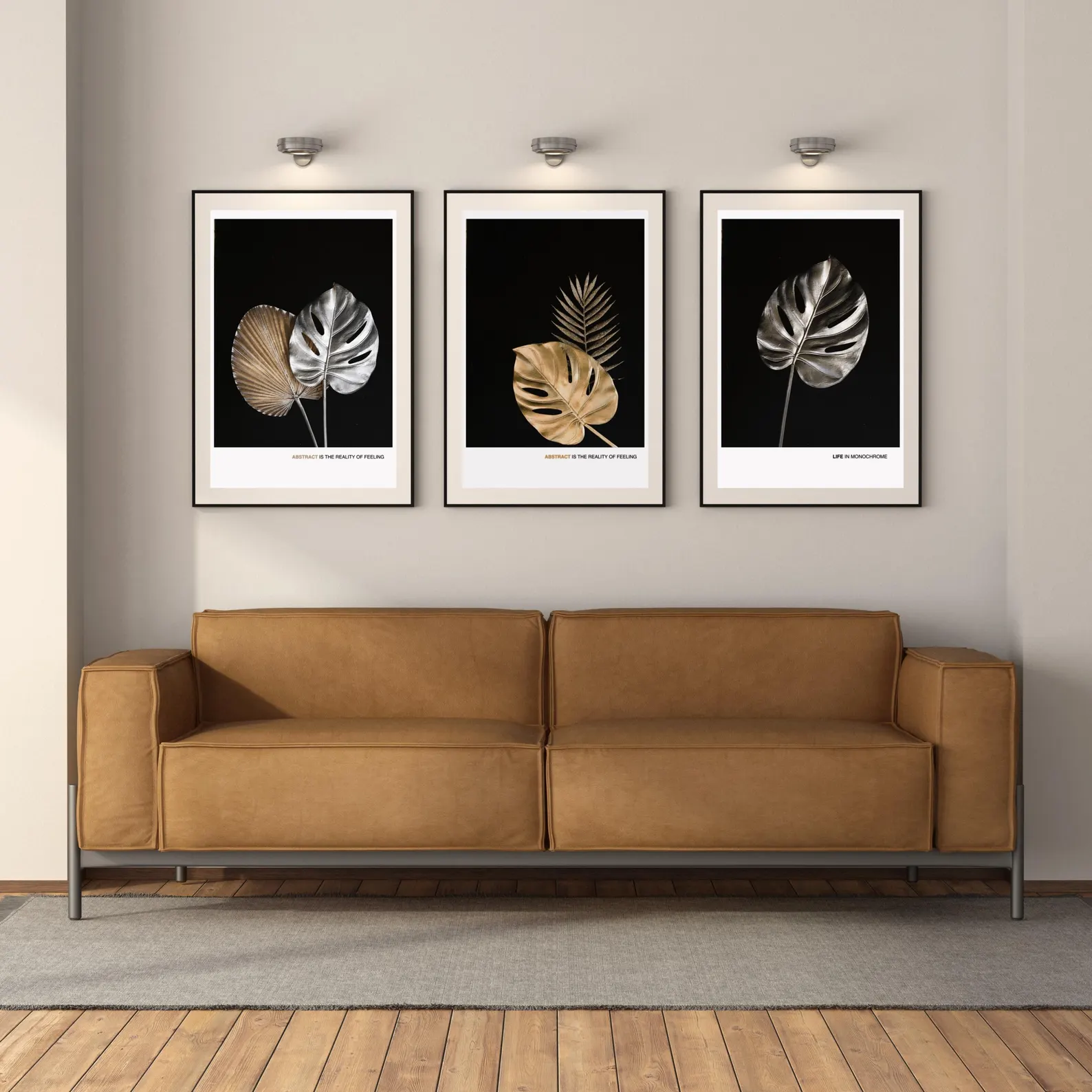 Minimalist double bloom monochrome poster for modern home décor
