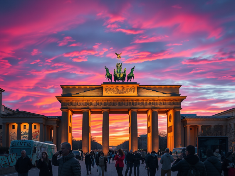 Brandenburg Gate at sunset