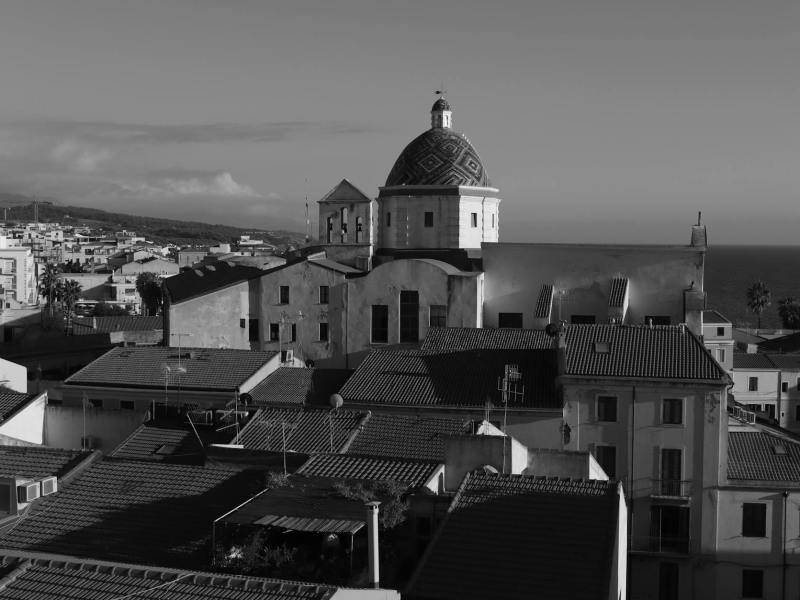 grayscale photo of Alghero