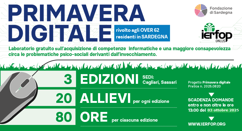 Primavera Digitale corsi IERFOP cagliari e Sassari