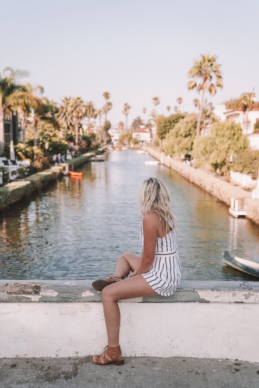 woman sitting on outside