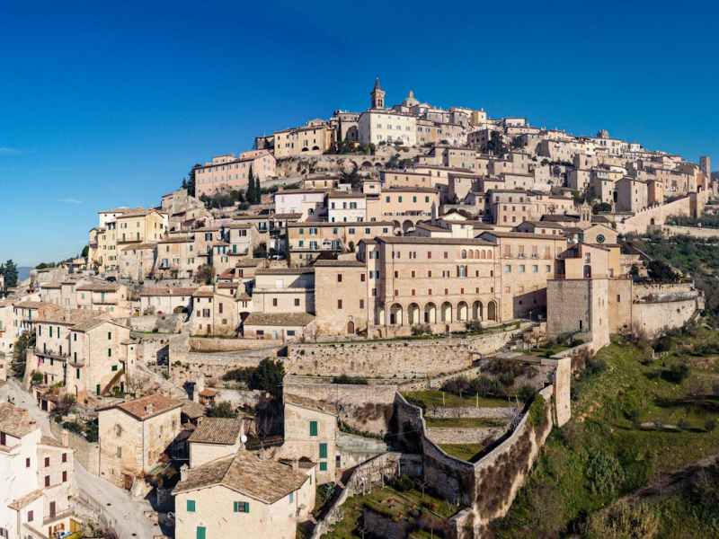 old fort city located on grassy hill