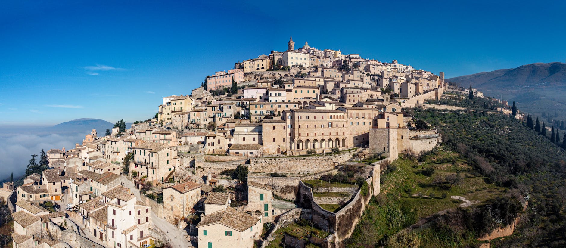 old fort city located on grassy hill
