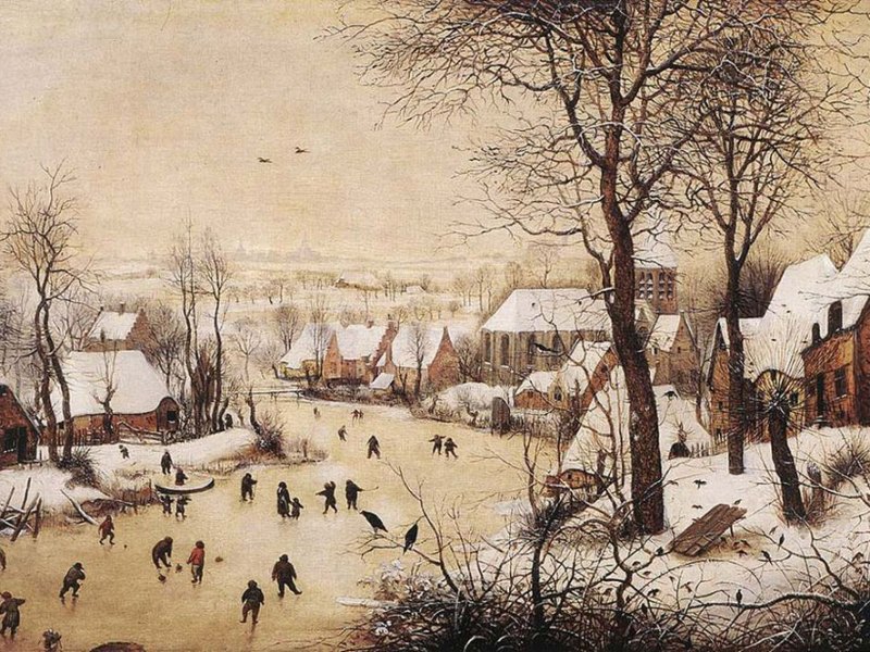 bruegel vecchio pattinatori paesaggio invernale