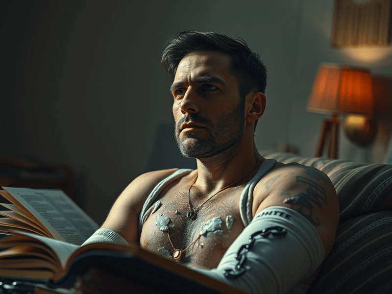 create a highly detailed sharp focused image depicting a man in 1