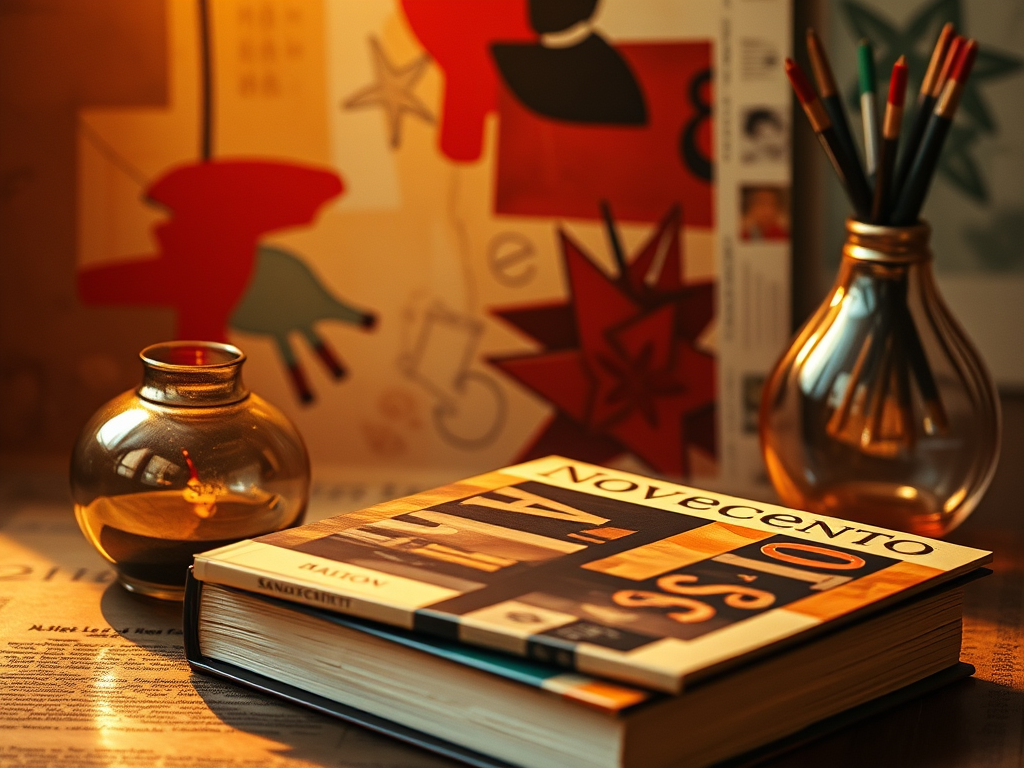 create a highly detailed sharp focused image of the book novecento 1