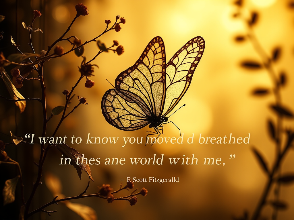 “I want to know you moved and breathed in the same world with me” – F. Scott Fitzgerald